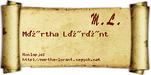 Mártha Lóránt névjegykártya