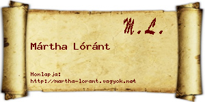 Mártha Lóránt névjegykártya