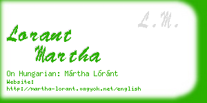 lorant martha business card
